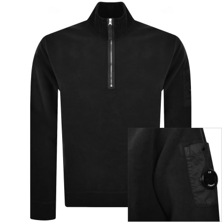 CP Company Quarter Zip Sweatshirt Black | Mainline Menswear dk